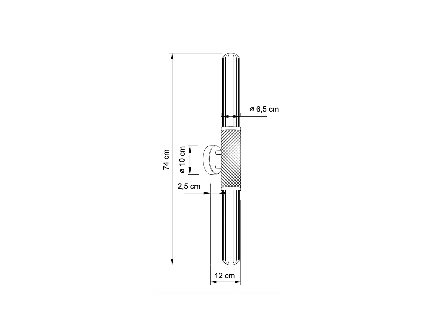 Applique tendance noire double éclairage LED en métal et verre  - Hita