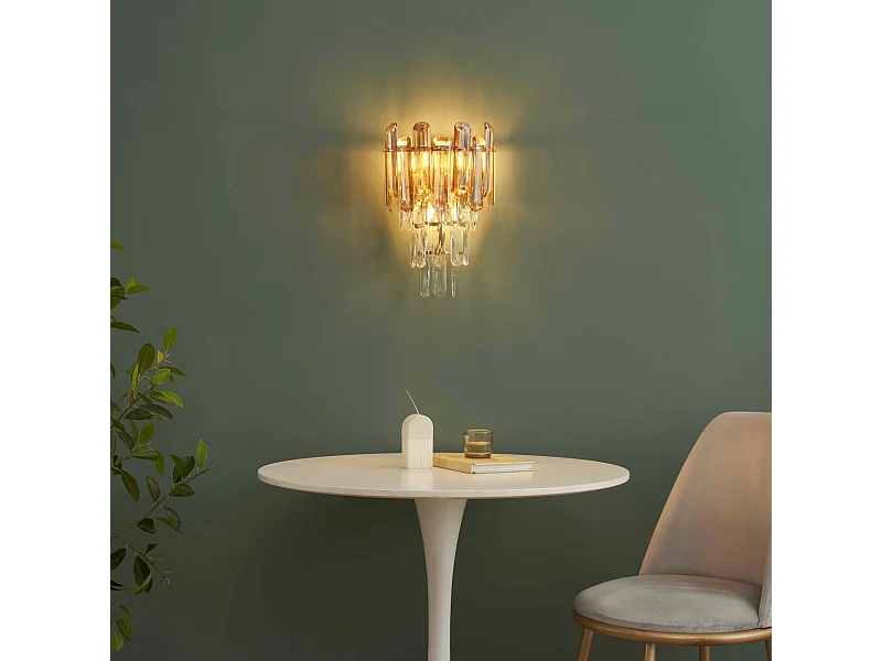 Applique dorée cristal prestige cascade de pampille - Elemia