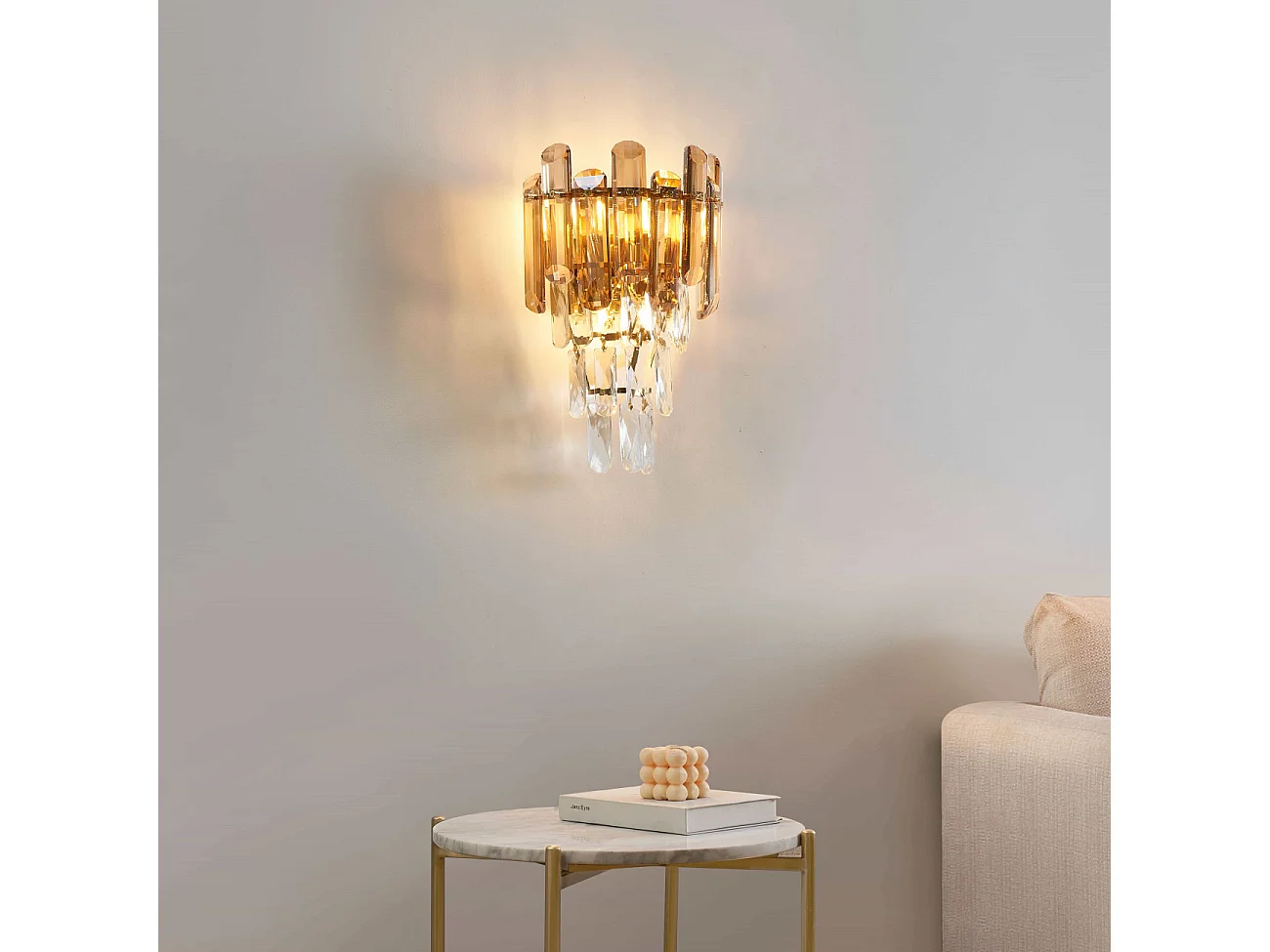 Applique dorée cristal prestige cascade de pampille - Elemia