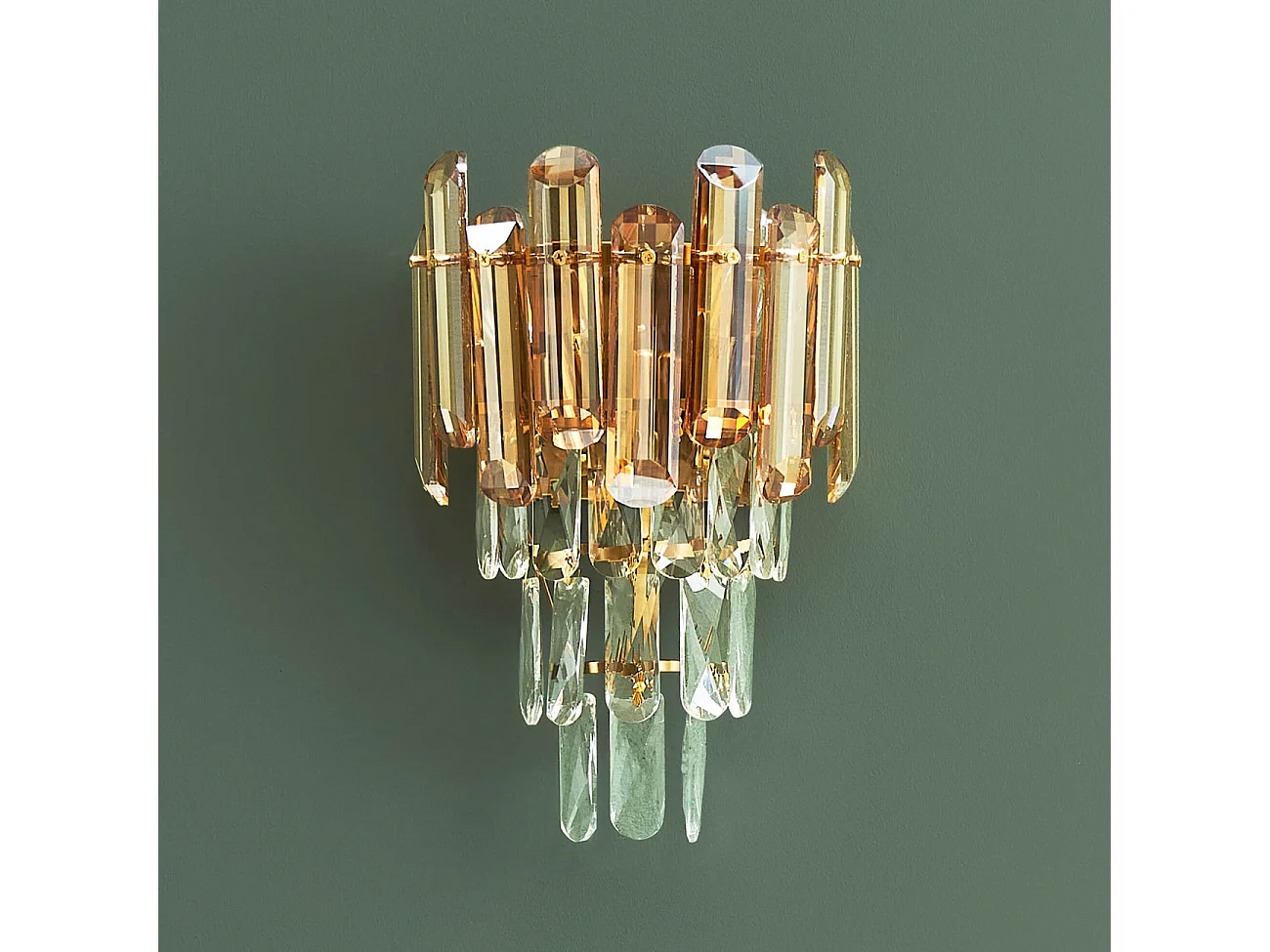 Applique dorée cristal prestige cascade de pampille - Elemia