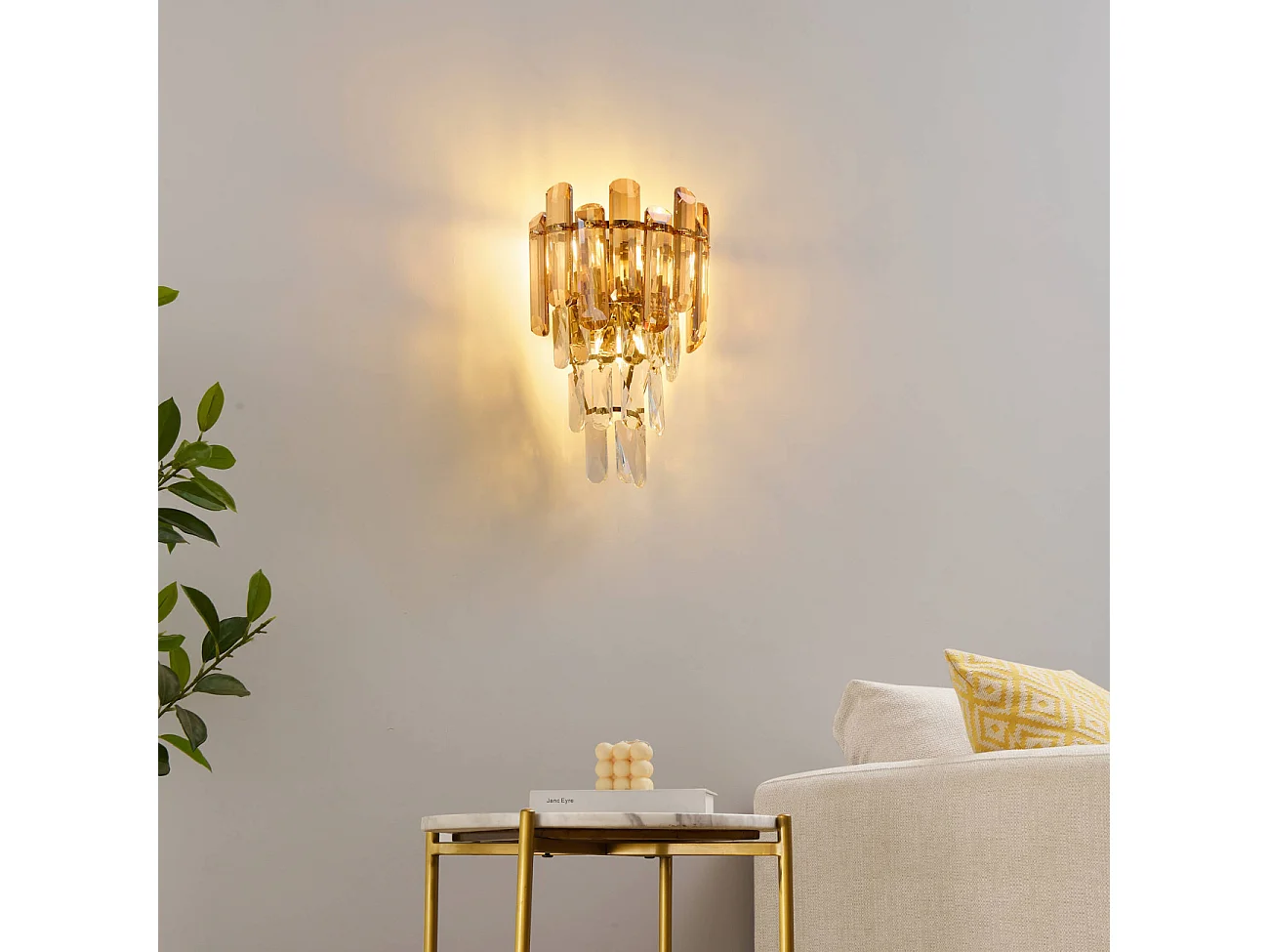 Applique dorée cristal prestige cascade de pampille - Elemia