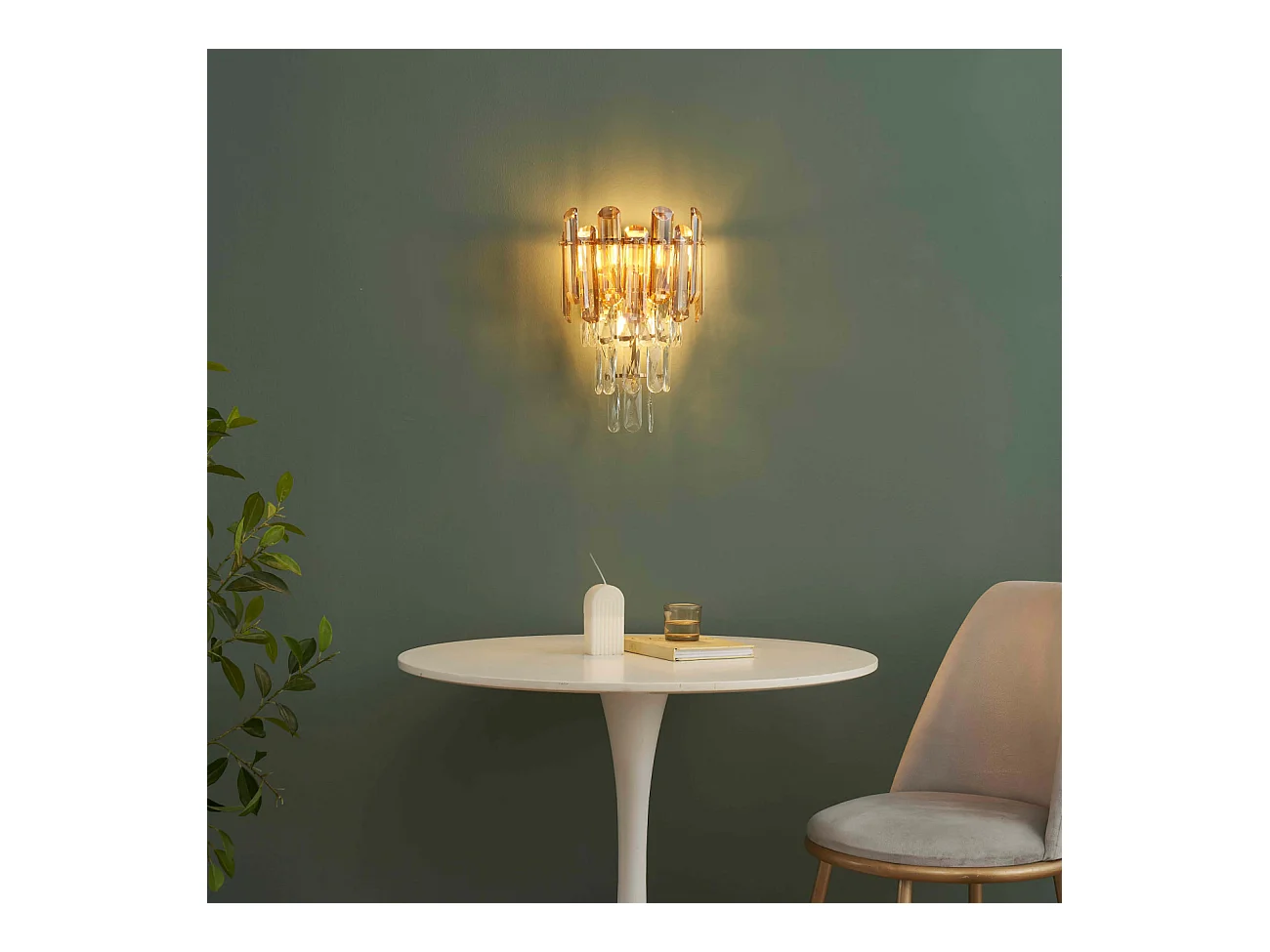Applique dorée cristal prestige cascade de pampille - Elemia
