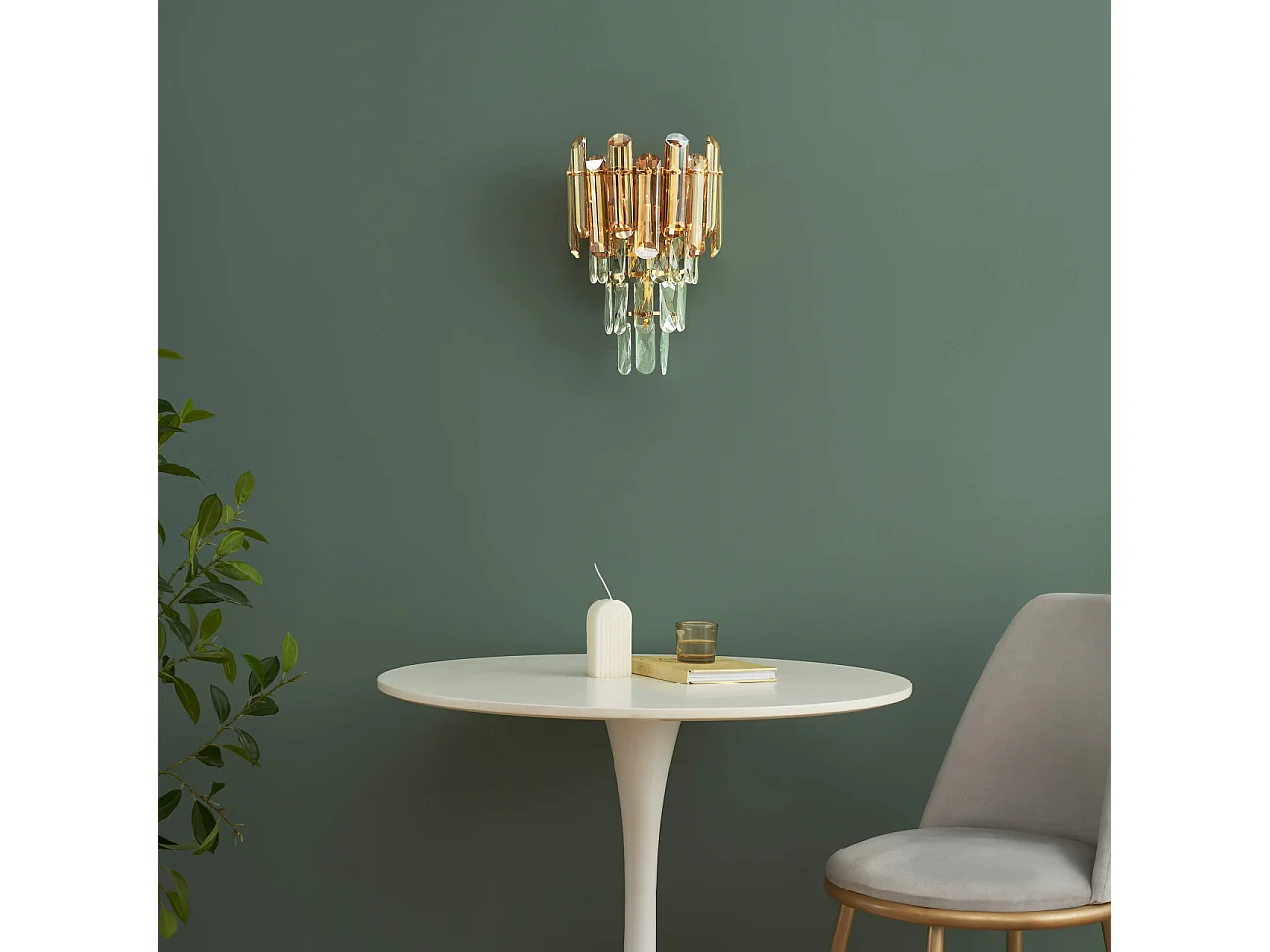 Applique dorée cristal prestige cascade de pampille - Elemia