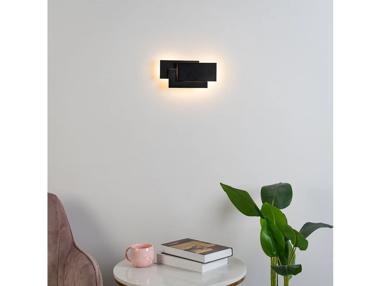 Applique design noire tripartie LED - Trio