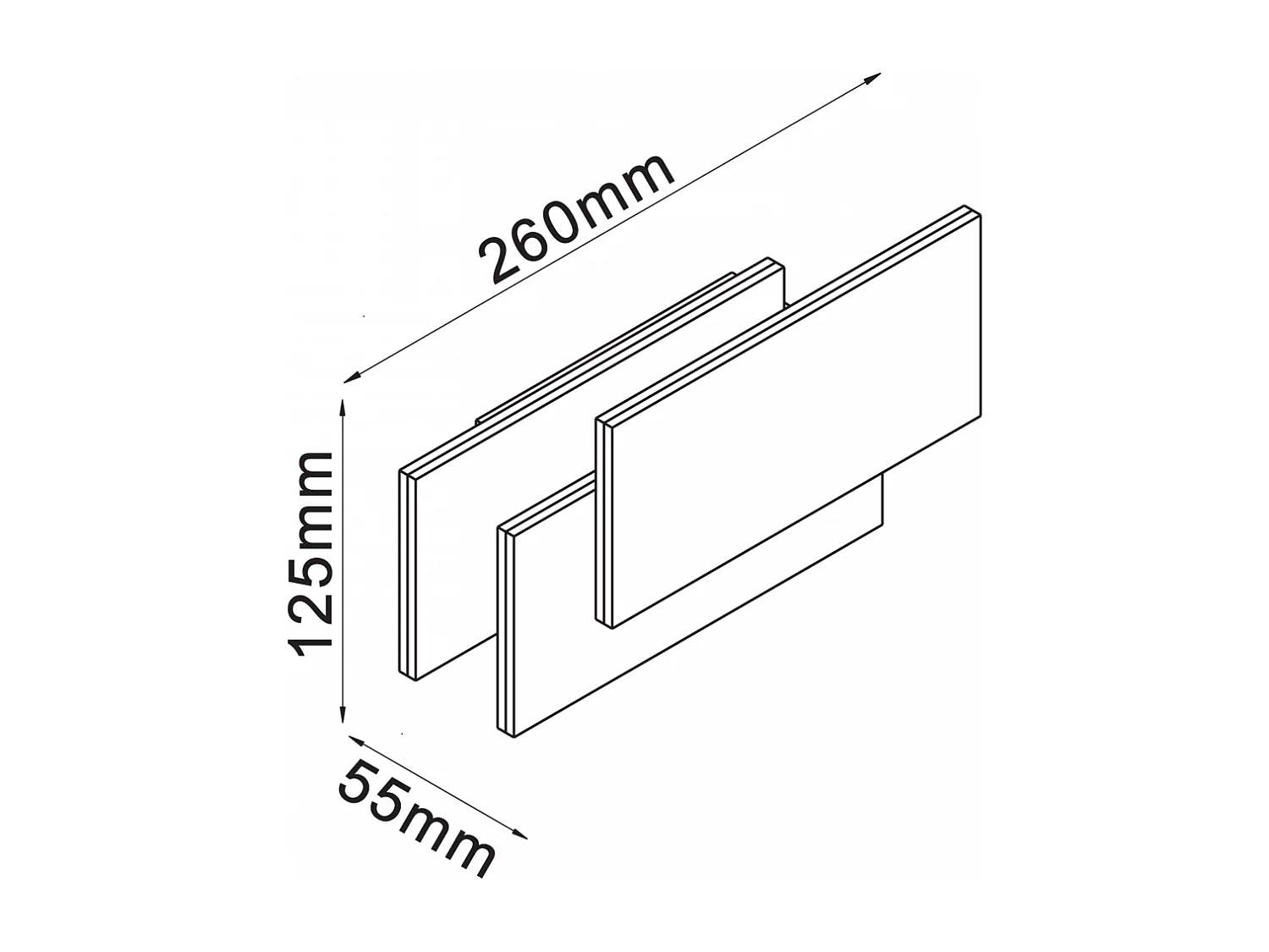 Applique design noire tripartie LED - Trio