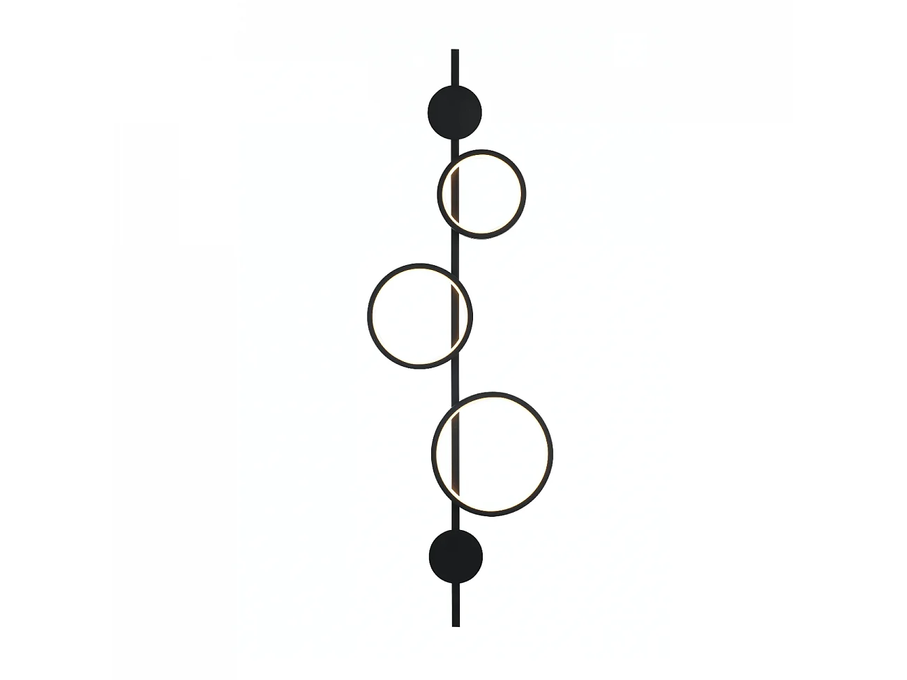 Grande applique graphique noire LED - Saretti