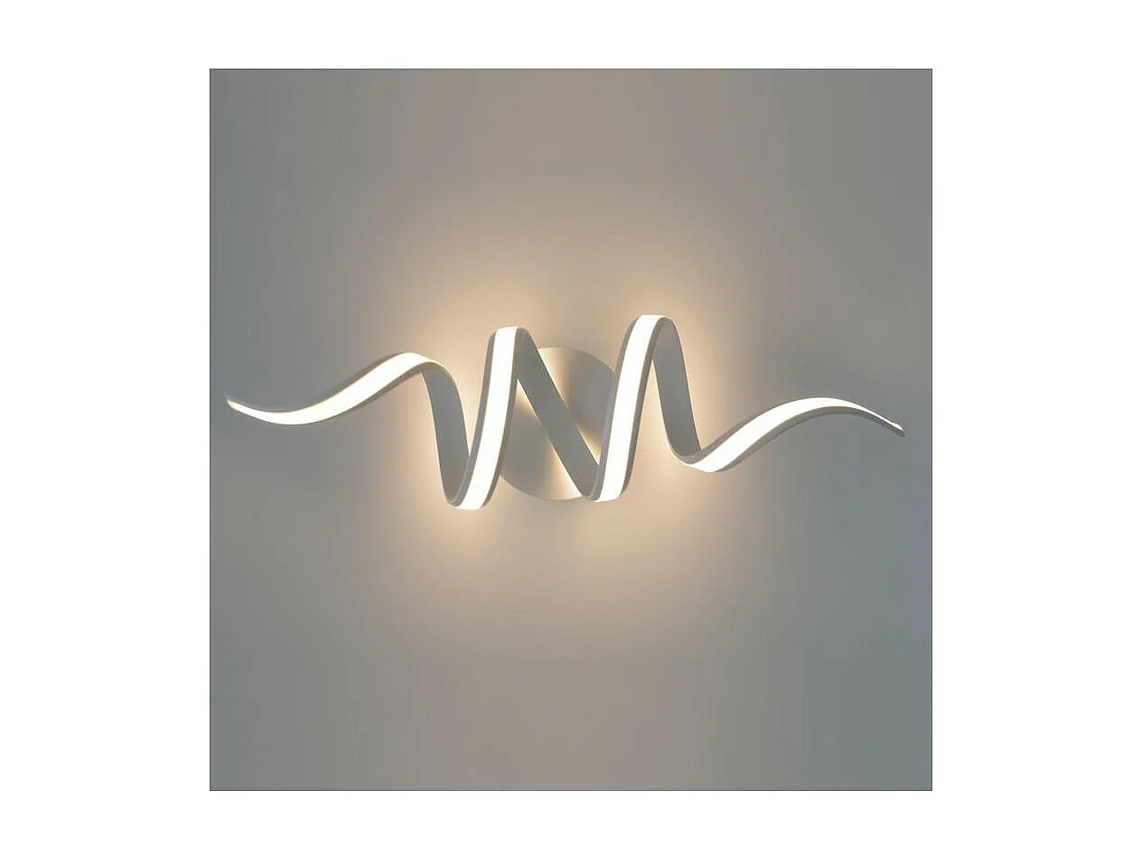 Grande Applique ou Plafonnier boucles ruban LED blanc - Kauai