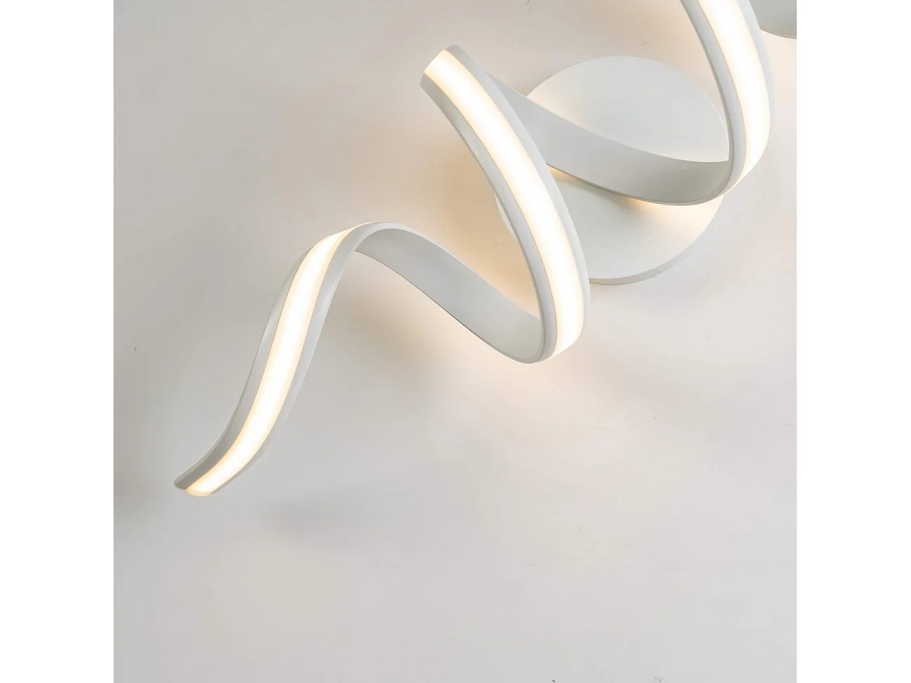 Grande Applique ou Plafonnier boucles ruban LED blanc - Kauai