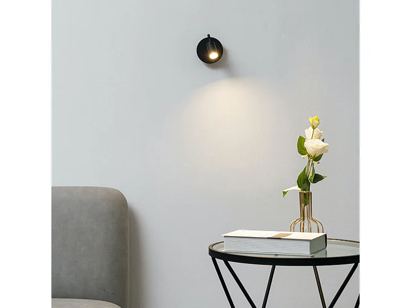 Liseuse murale noire LED - Minoa