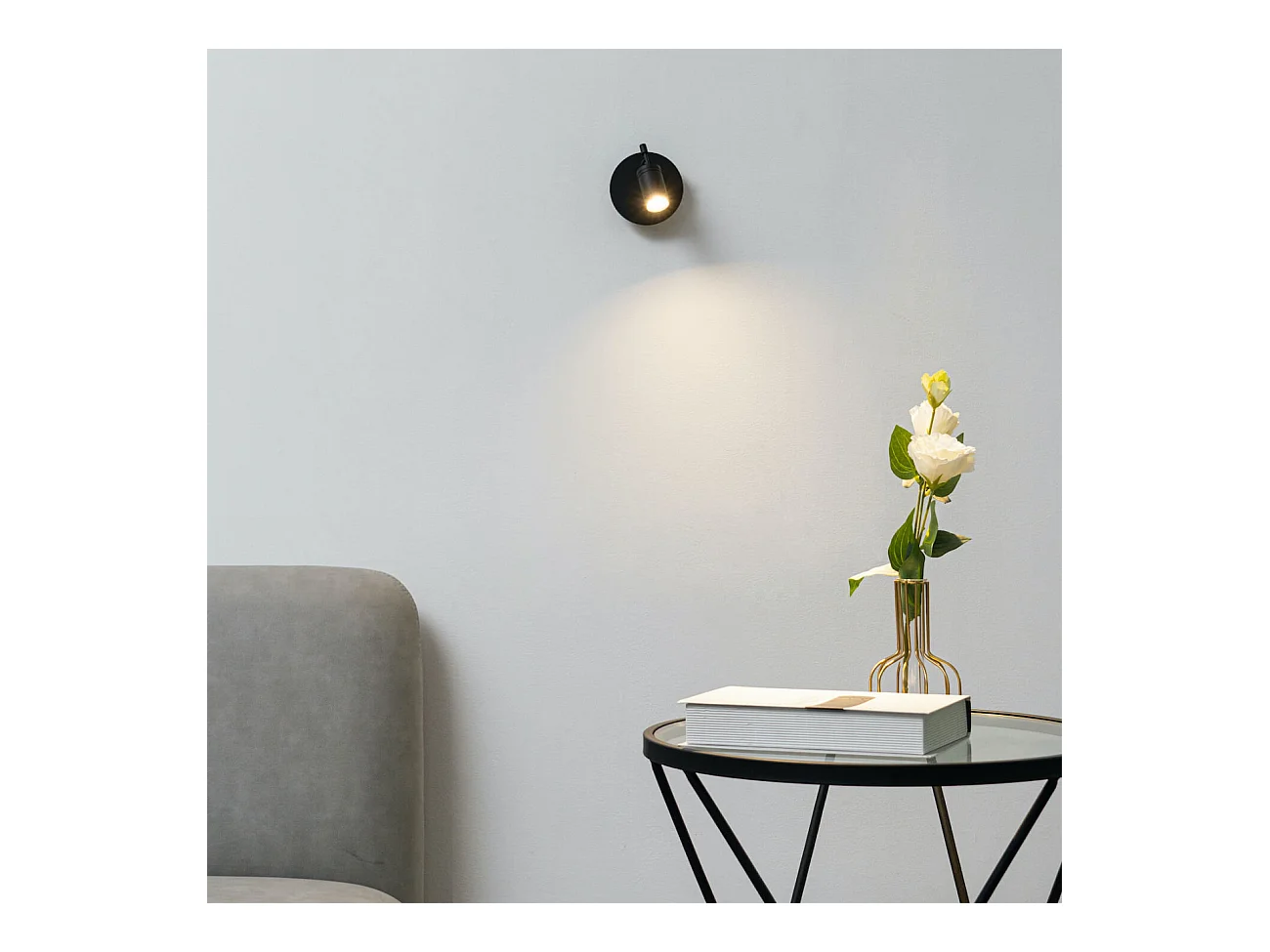 Liseuse murale noire LED - Minoa