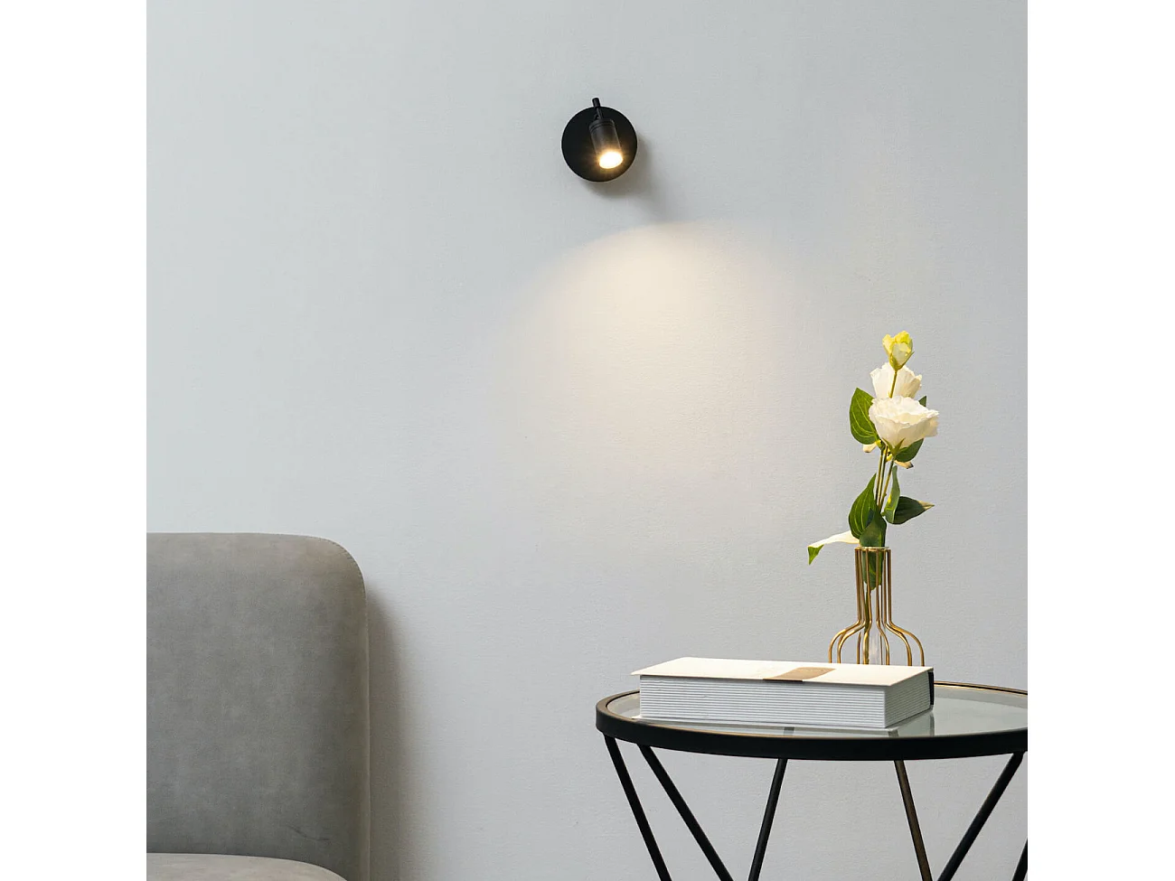 Liseuse murale noire LED - Minoa