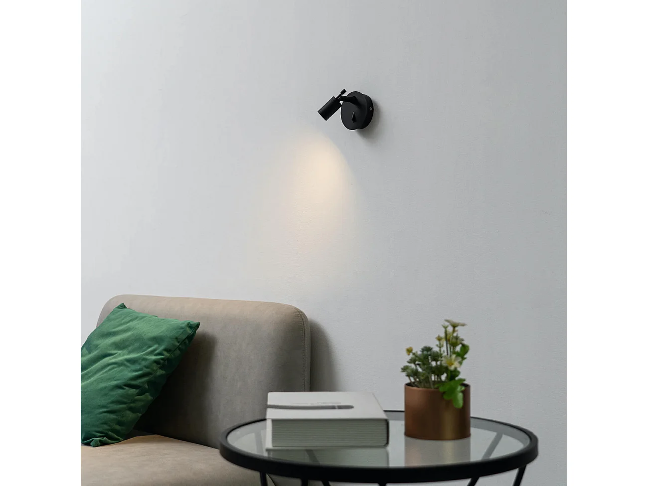Liseuse murale noire LED - Minoa