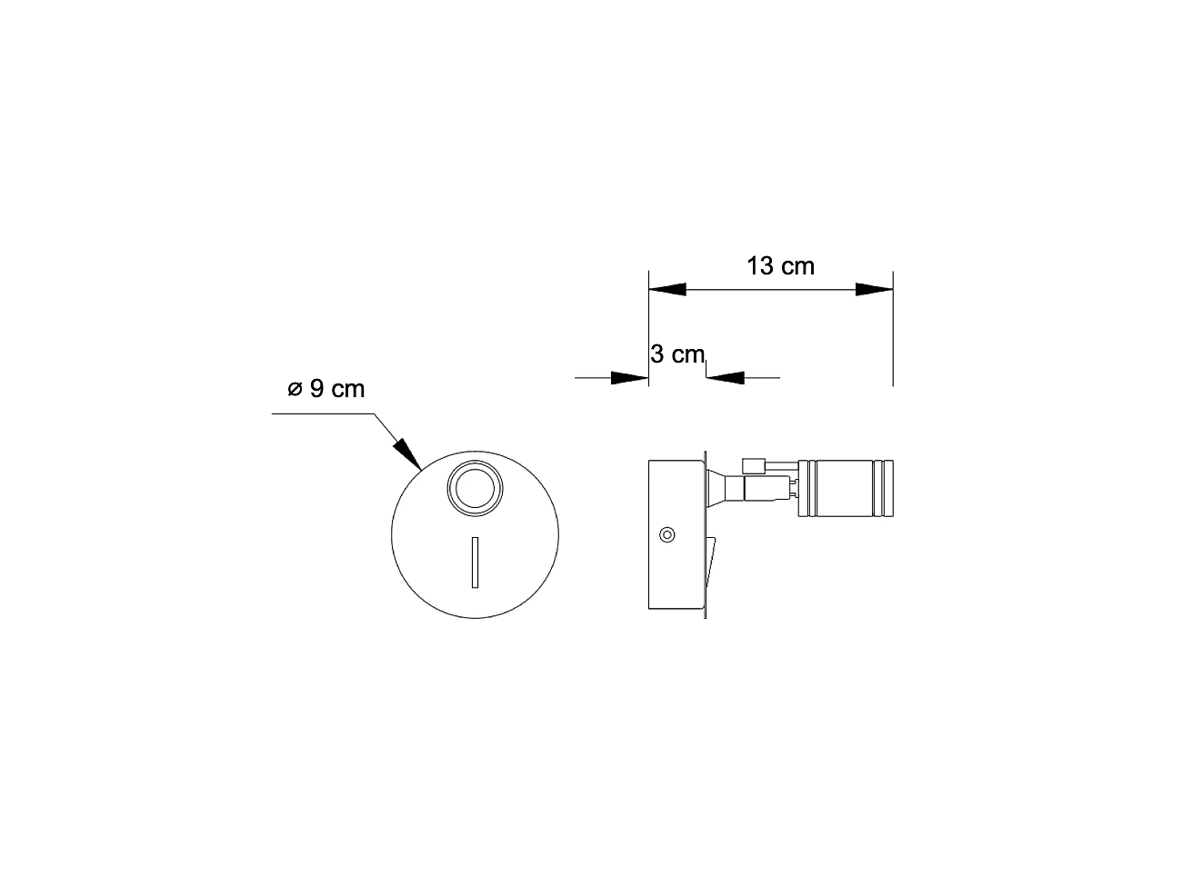 Liseuse murale noire LED - Minoa