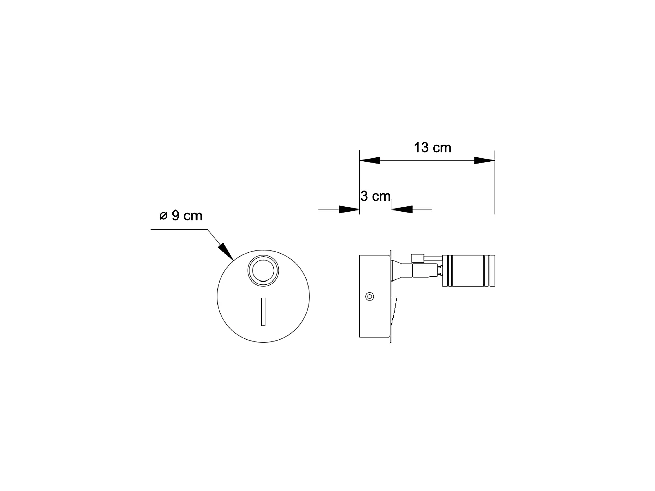 Liseuse murale noire LED - Minoa