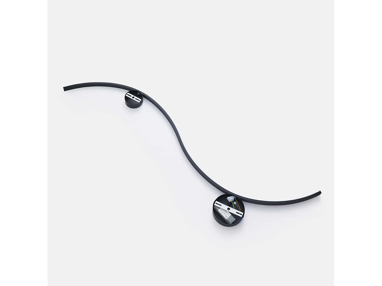 Applique LED design longue vague double support noir - Curva