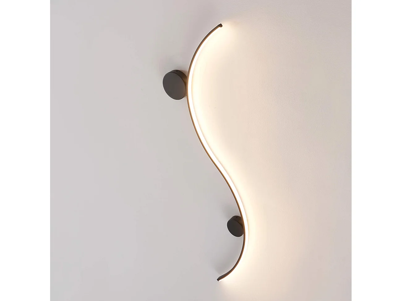Applique LED design longue vague double support noir - Curva