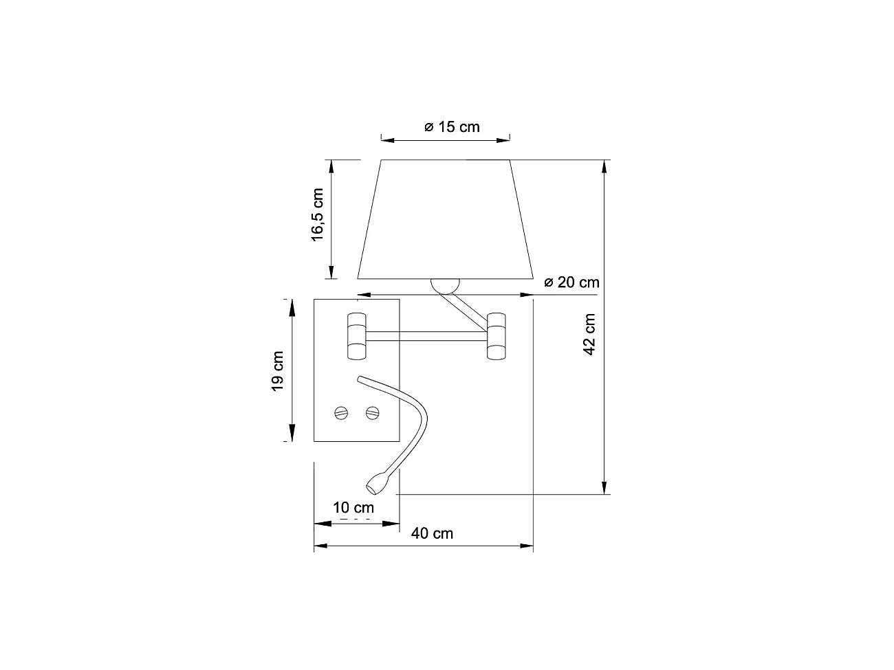 Applique murale liseuse métal chromé et tissu blanc - Aras