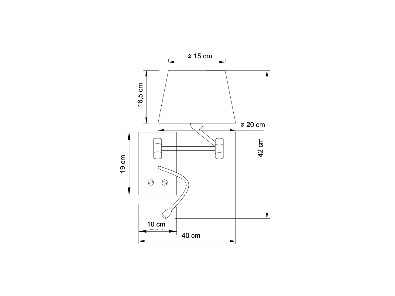 Applique murale liseuse métal chromé et tissu blanc - Aras