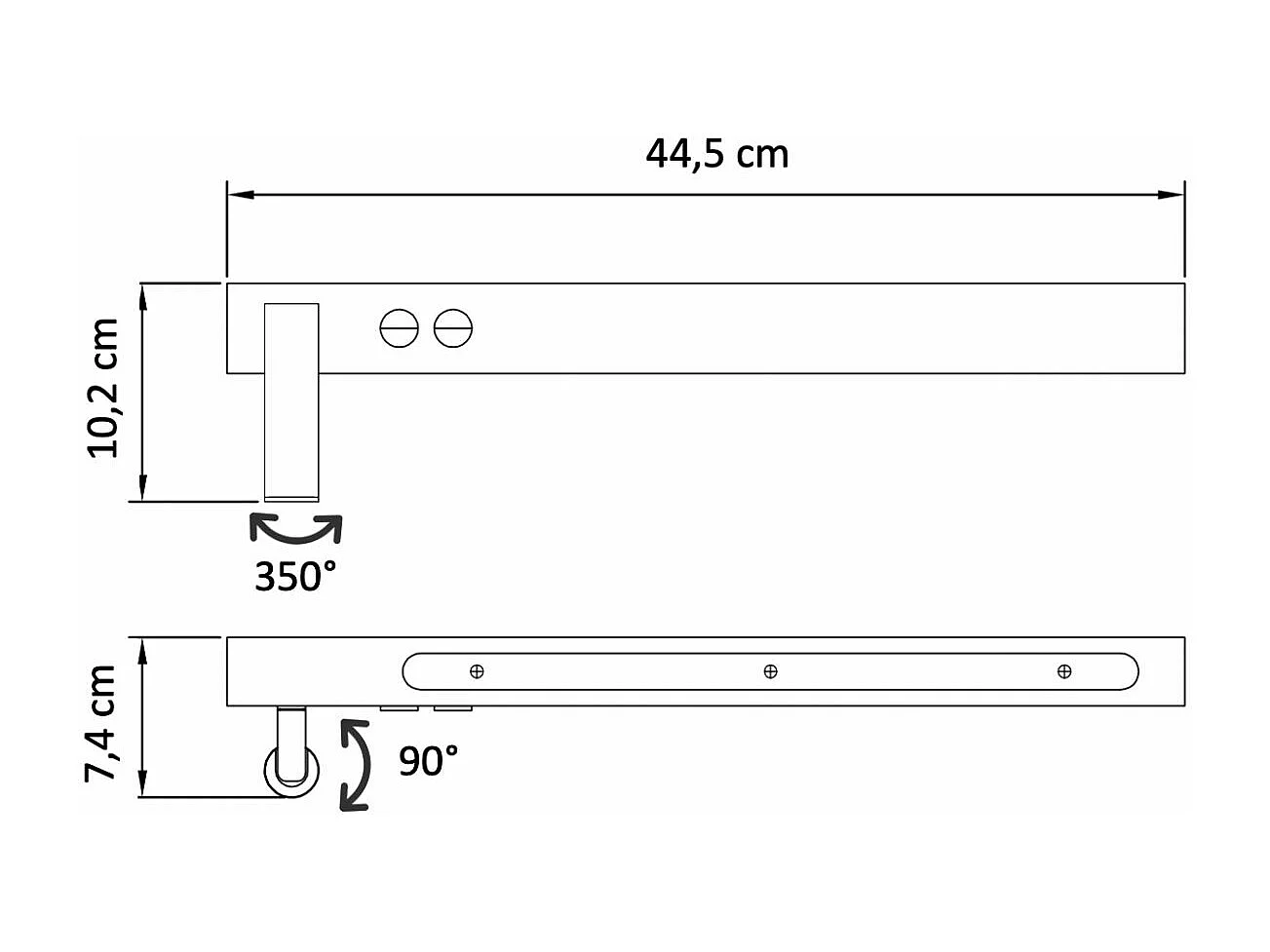 Longue applique murale blanche avec liseuse - Stanli