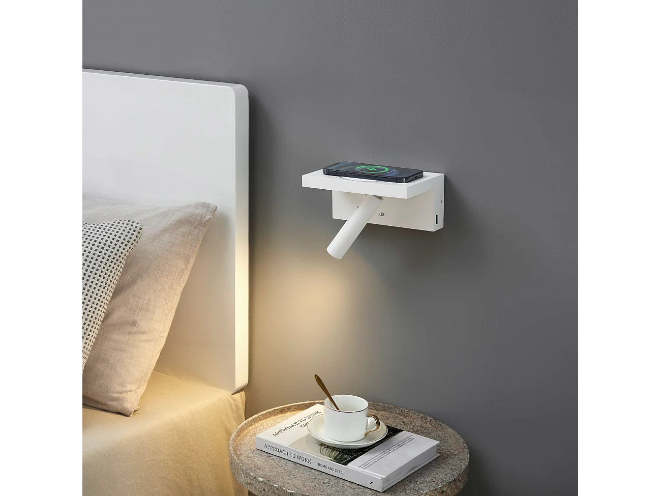 Applique tablette LED avec recharge smartphone - Naro