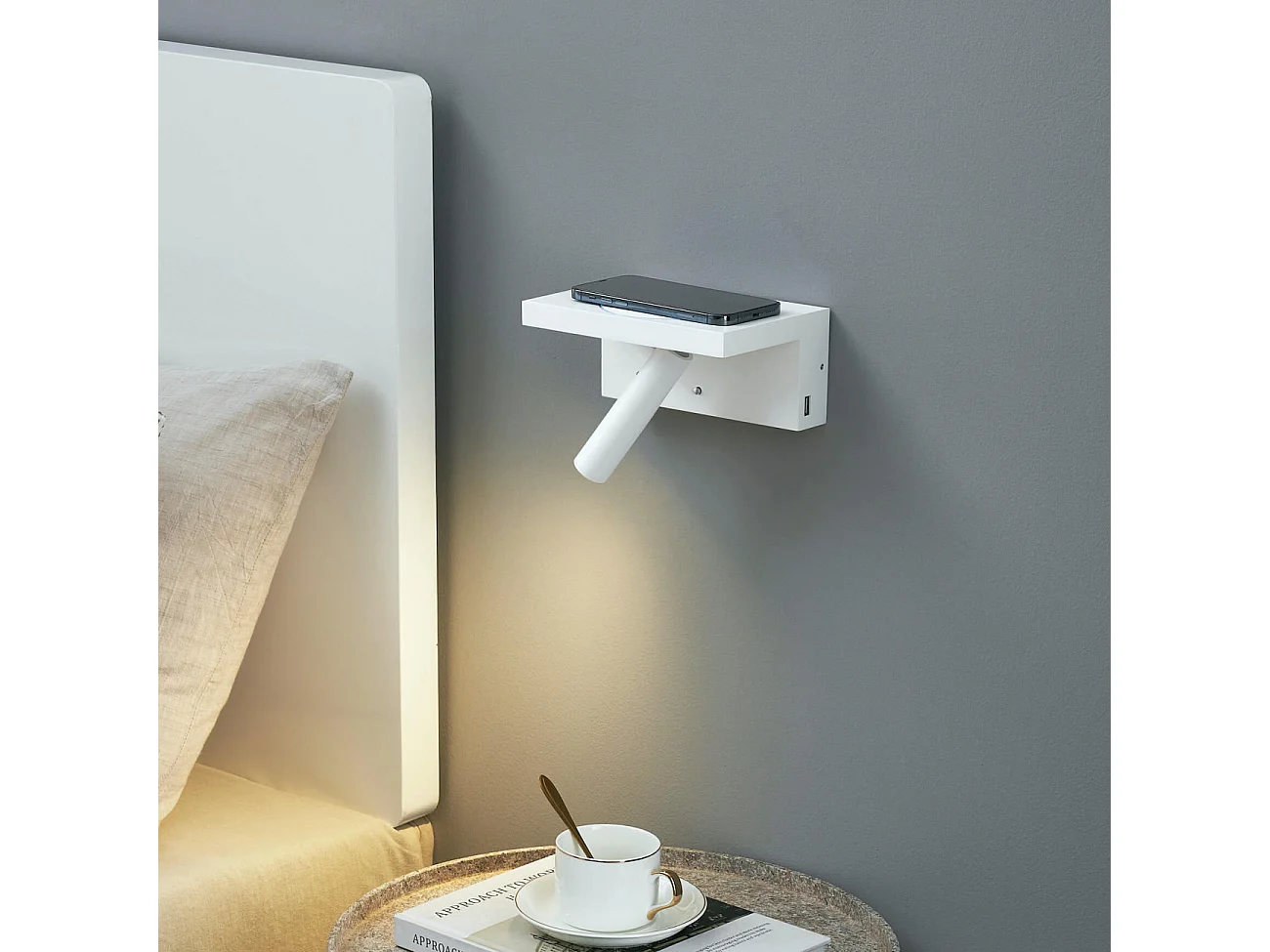 Applique tablette LED avec recharge smartphone - Naro