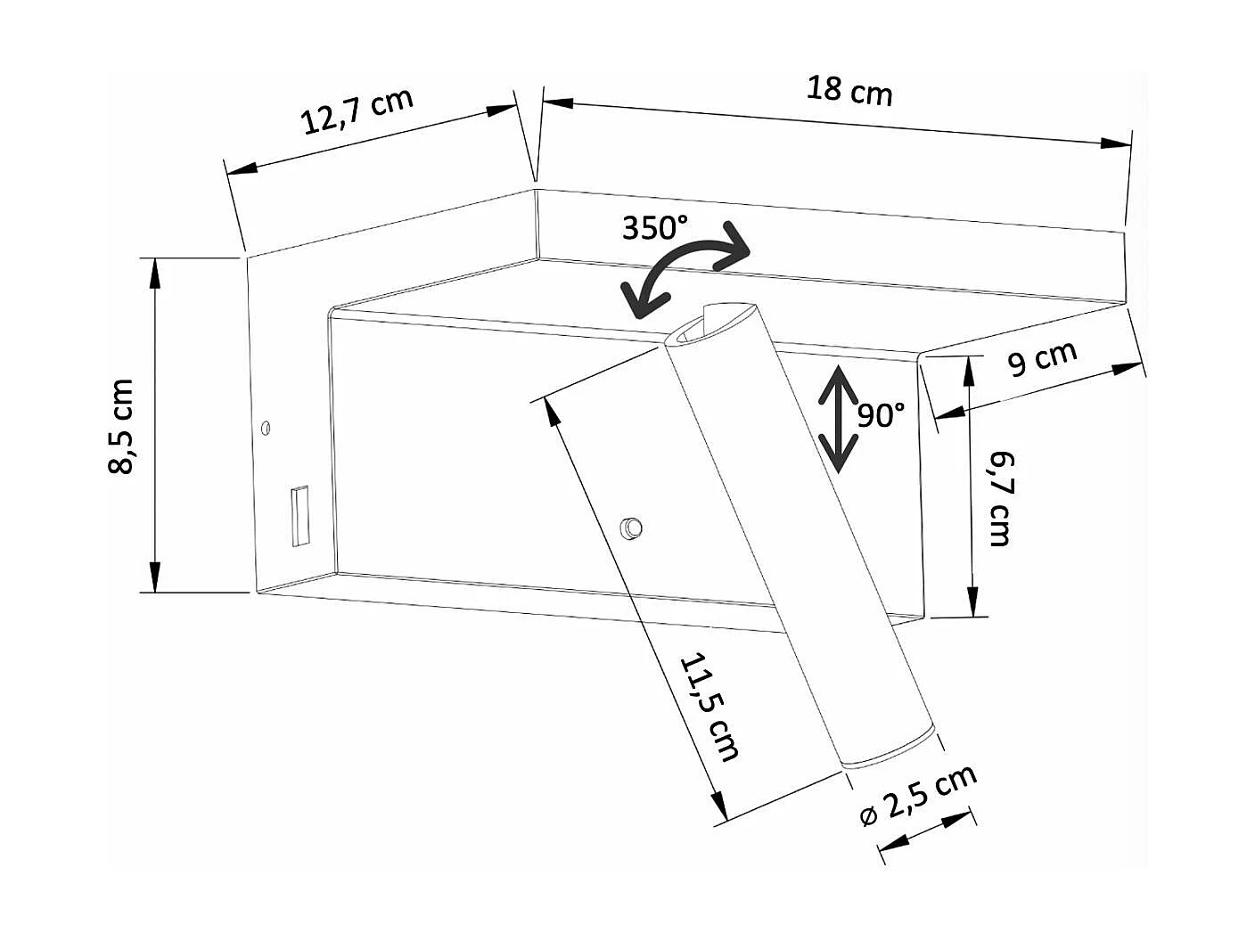 Applique tablette LED avec recharge smartphone - Naro