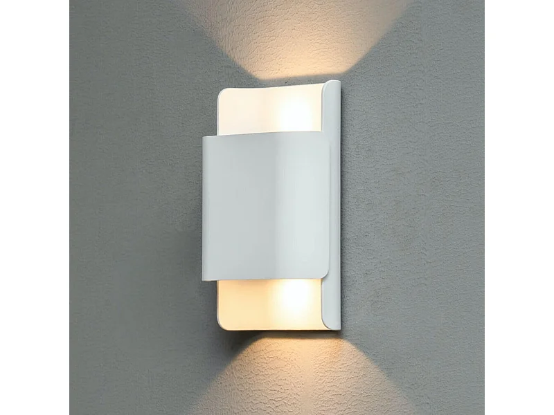 Petite applique carré double éclairage LED blanche IP54 - Laila