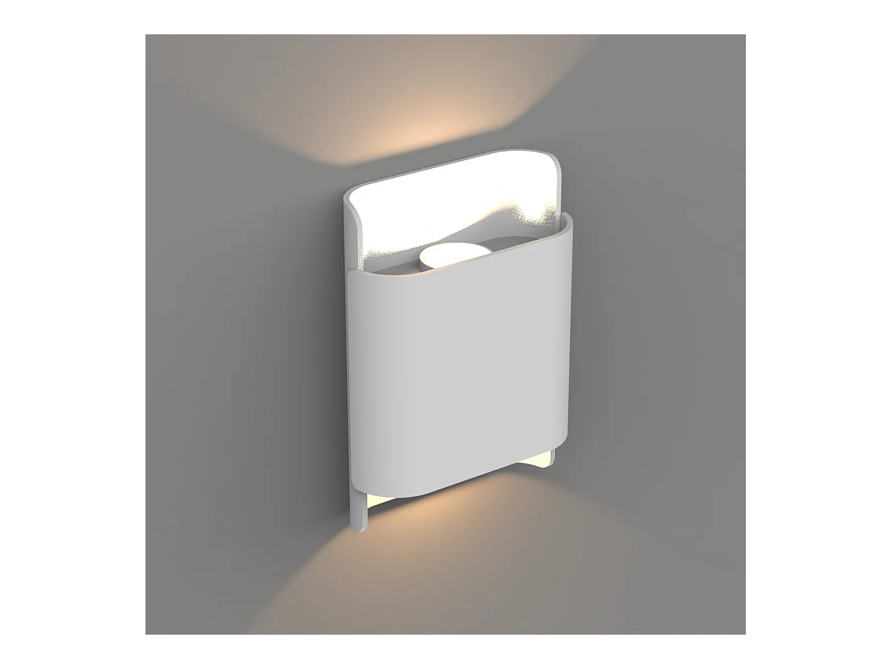 Petite applique carré double éclairage LED blanche IP54 - Laila