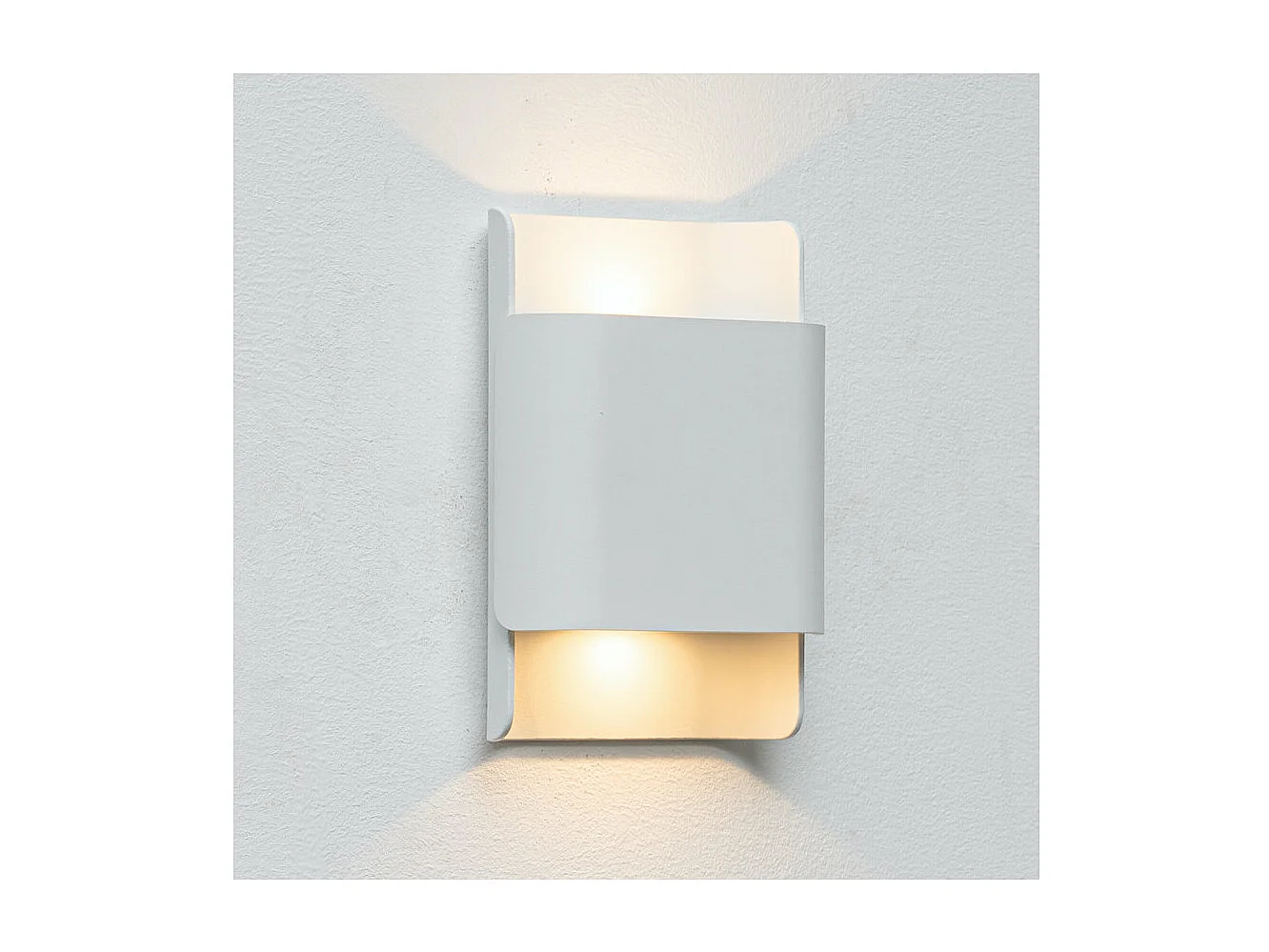 Petite applique carré double éclairage LED blanche IP54 - Laila