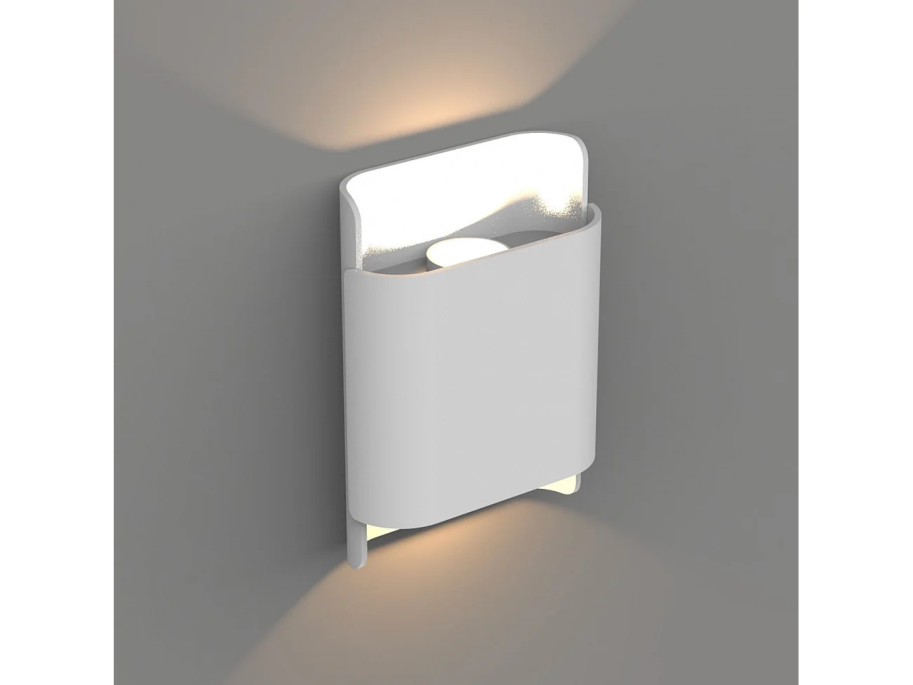 Petite applique carré double éclairage LED blanche IP54 - Laila