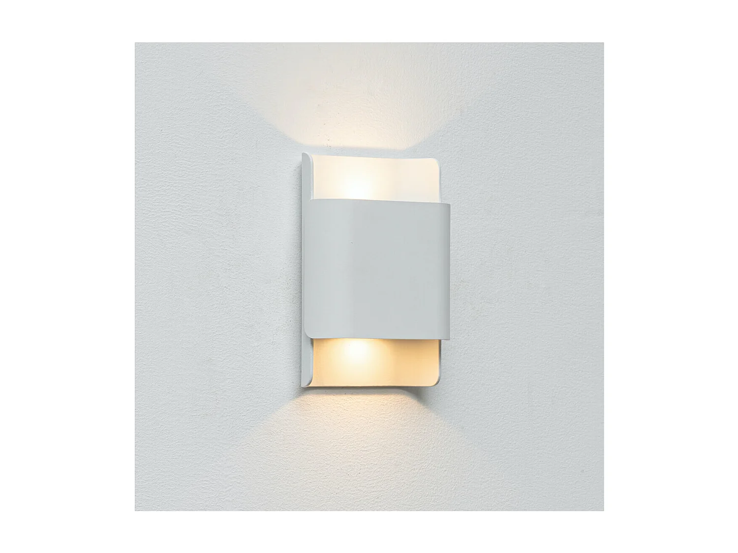 Petite applique carré double éclairage LED blanche IP54 - Laila