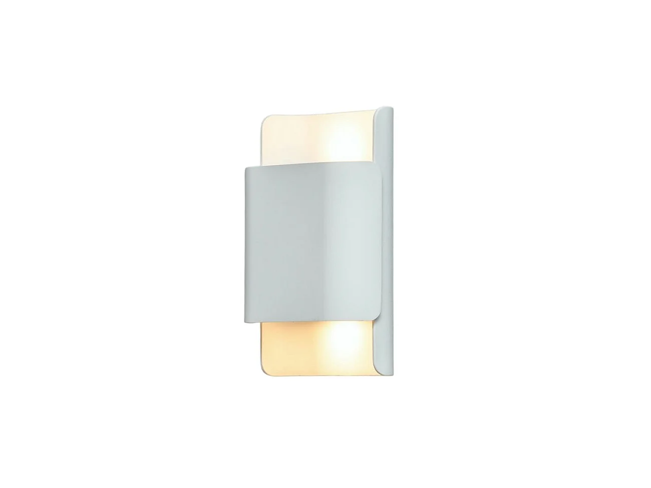 Petite applique carré double éclairage LED blanche IP54 - Laila