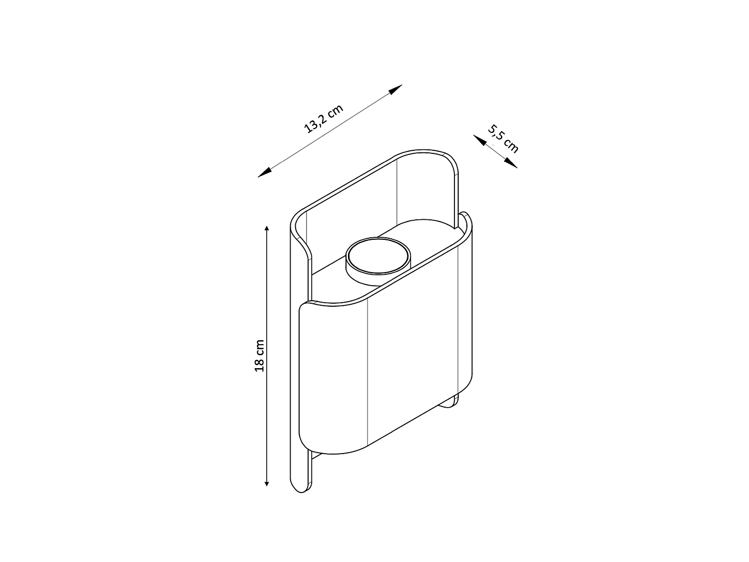 Petite applique carré double éclairage LED blanche IP54 - Laila