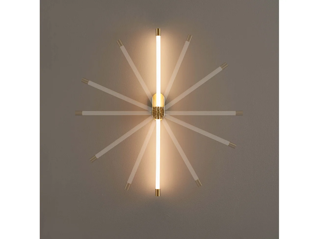 Applique murale longiligne néon LED laiton - Natys