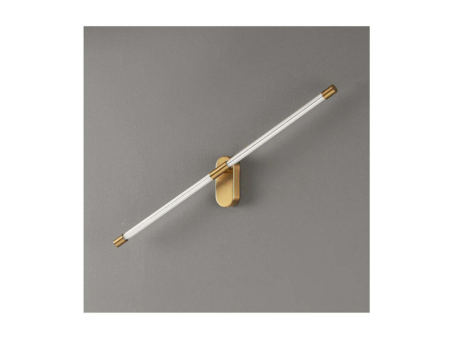 Applique murale longiligne néon LED laiton - Natys