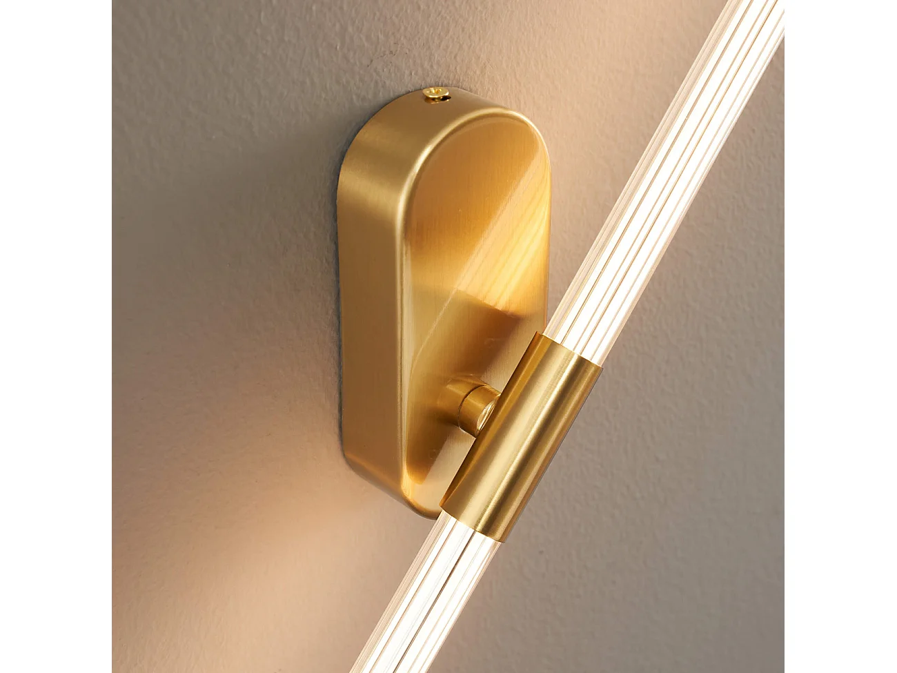 Applique murale longiligne néon LED laiton - Natys