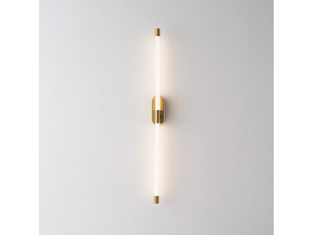 Applique murale longiligne néon LED laiton - Natys