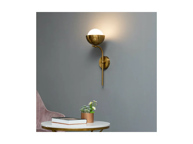 Applique vintage métal laiton et boule en verre - Vania