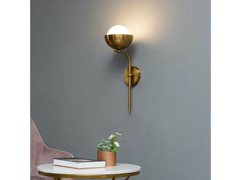 Applique vintage métal laiton et boule en verre - Vania