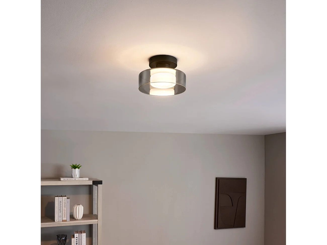 Éclairage mural ou plafond en métal et verre 20 cm - Valdo