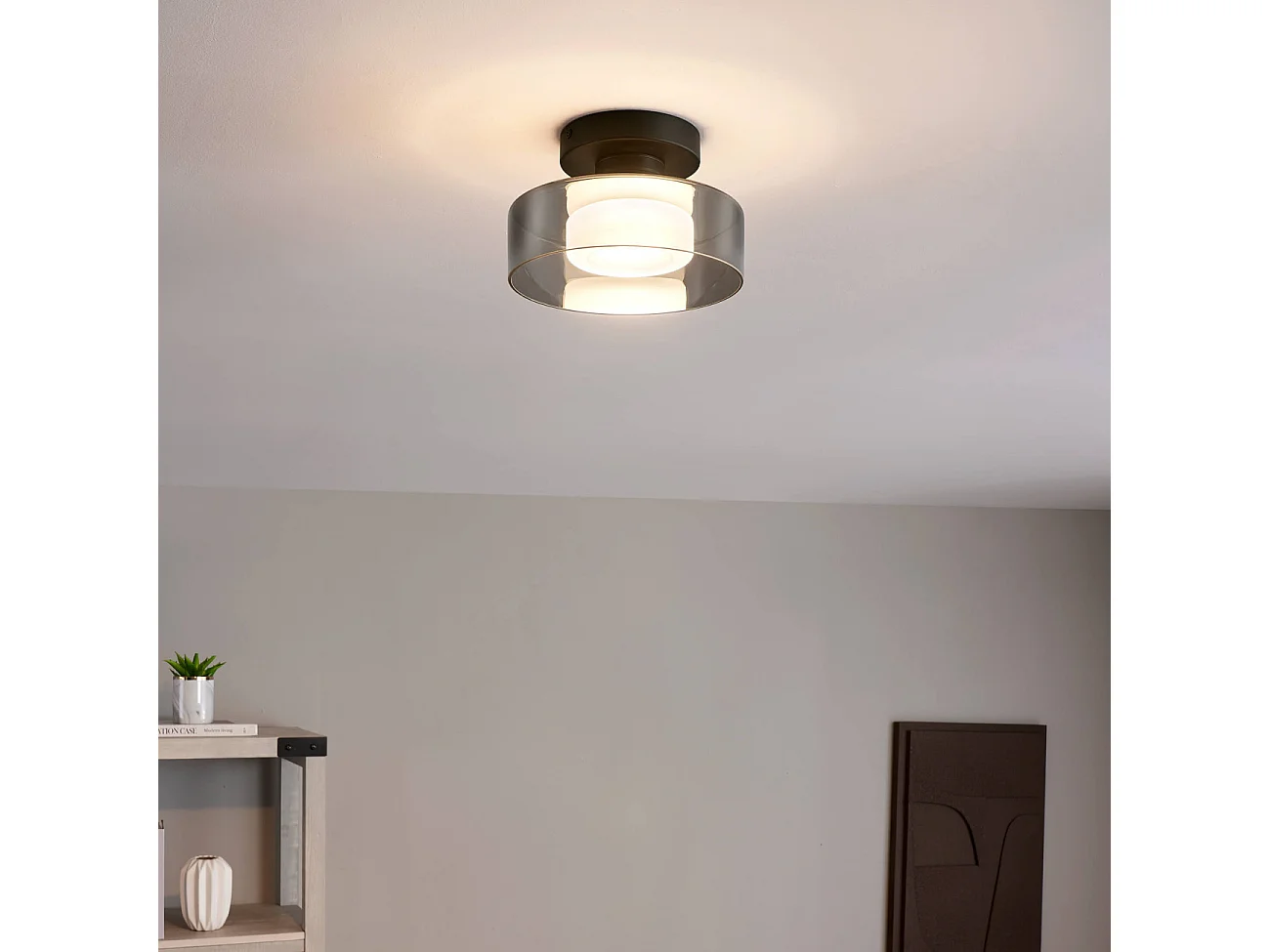 Éclairage mural ou plafond en métal et verre 20 cm - Valdo