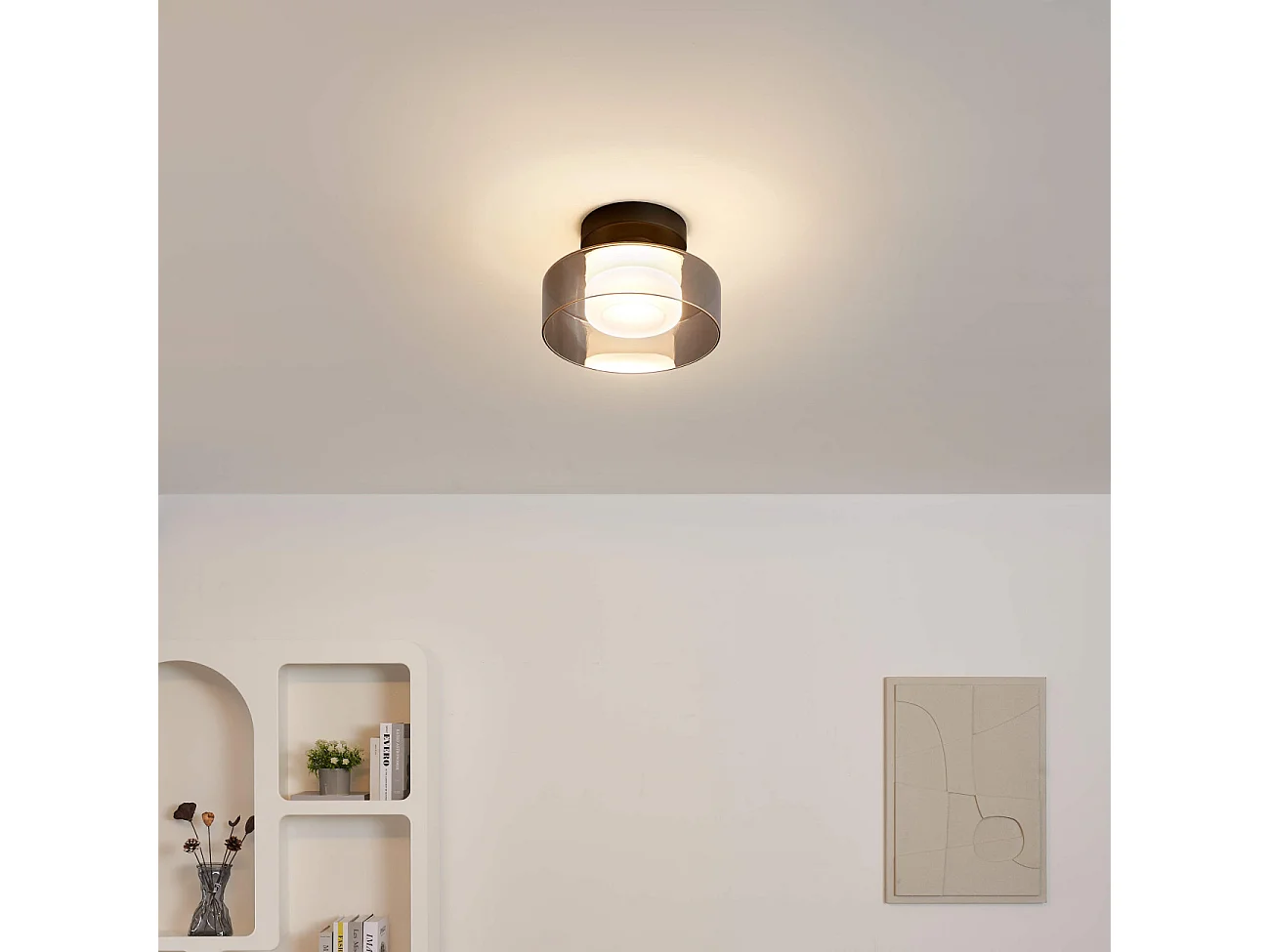 Éclairage mural ou plafond en métal et verre 20 cm - Valdo