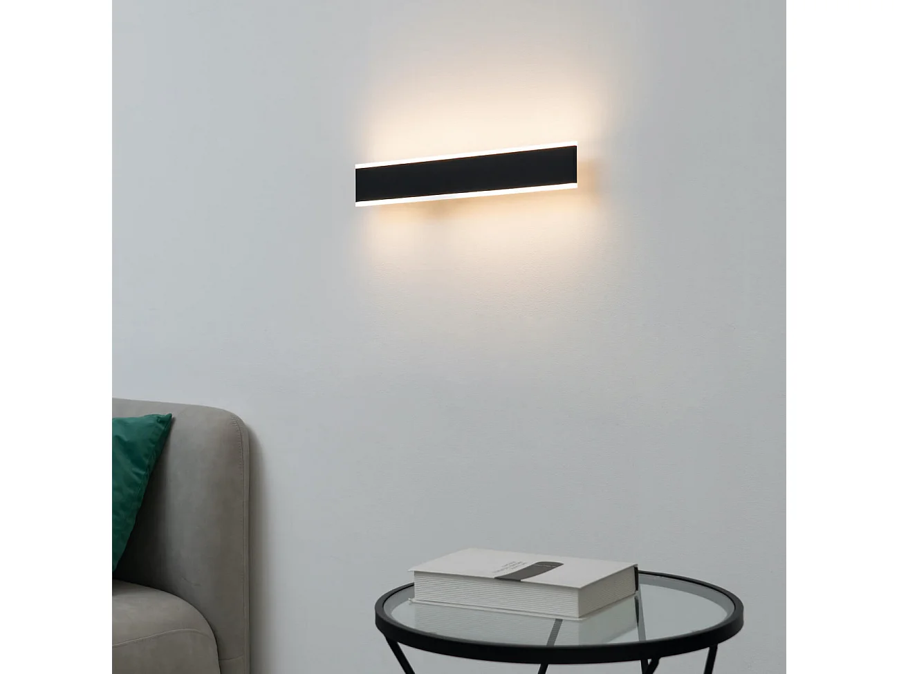 Grande applique LED longueur 50 cm noir - Bastia