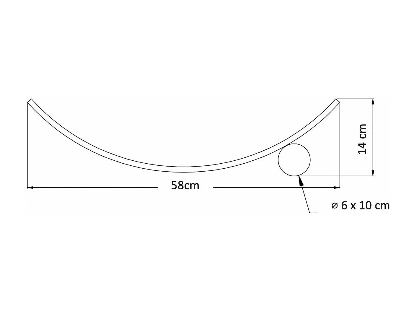 Applique LED demi cercle noir support laiton - Curva
