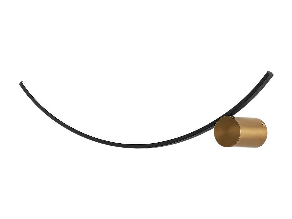 Applique LED demi cercle noir support laiton - Curva