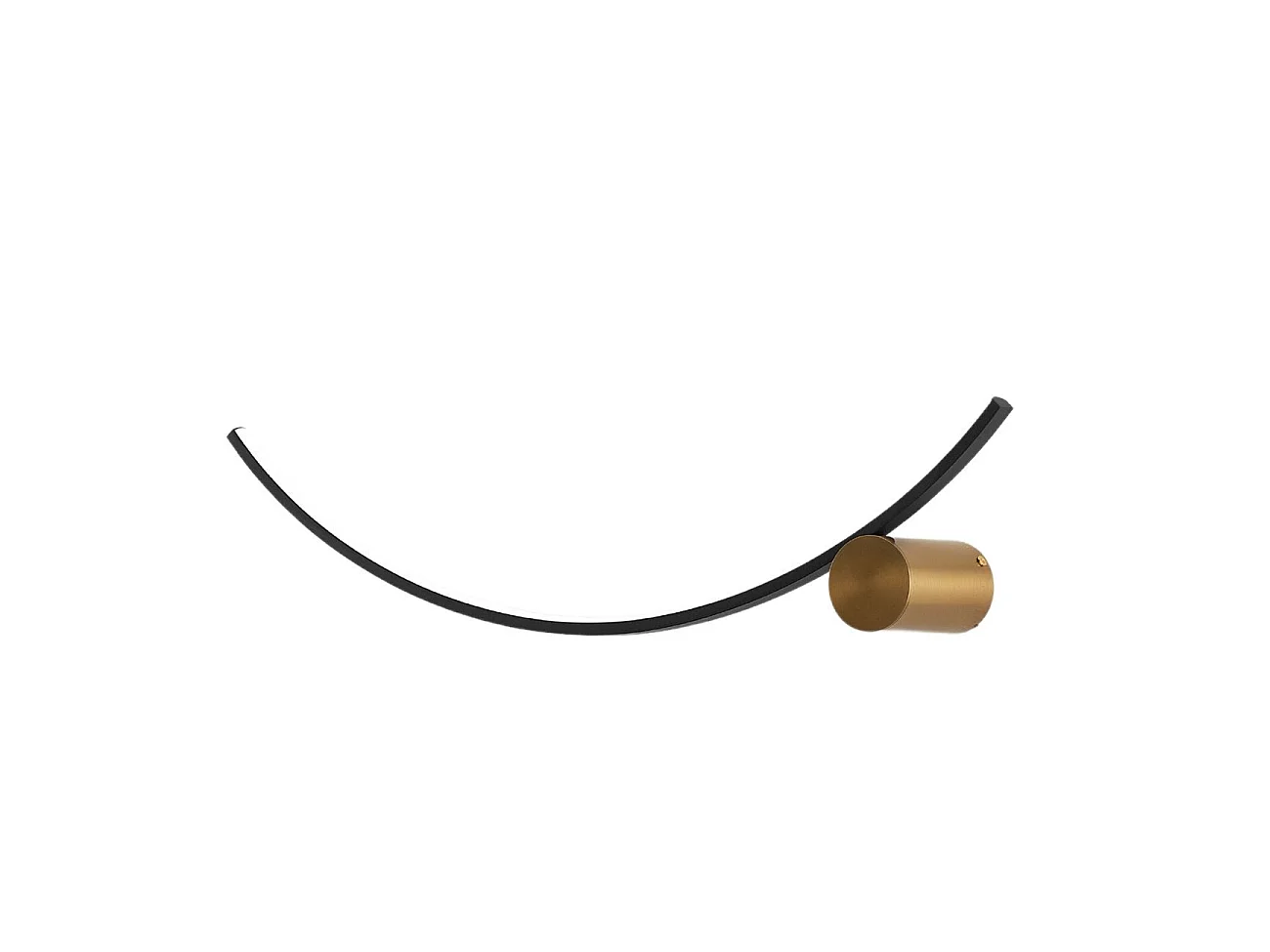 Applique LED demi cercle noir support laiton - Curva