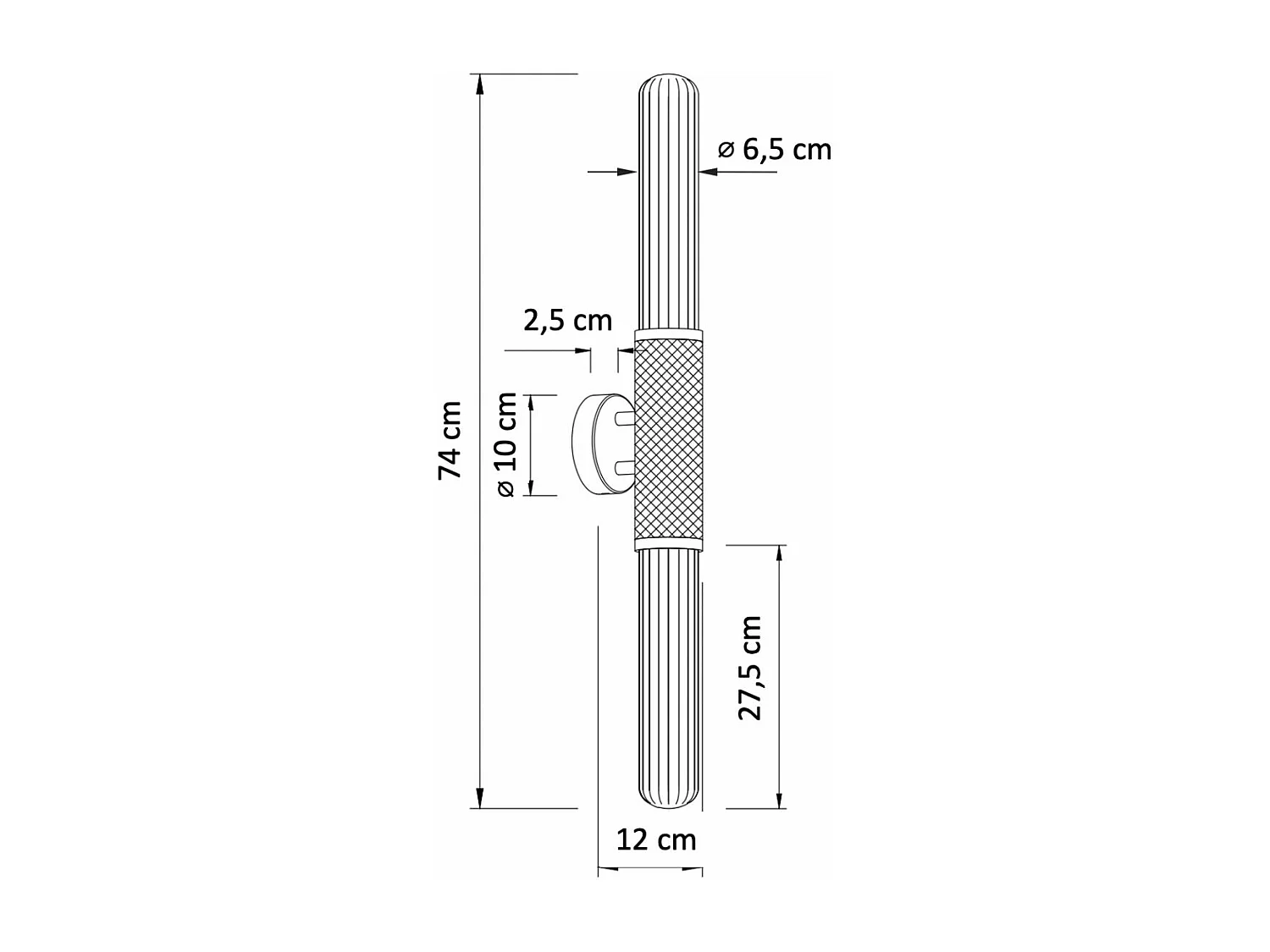 Applique tendance argent double éclairage métal et verre - Hita
