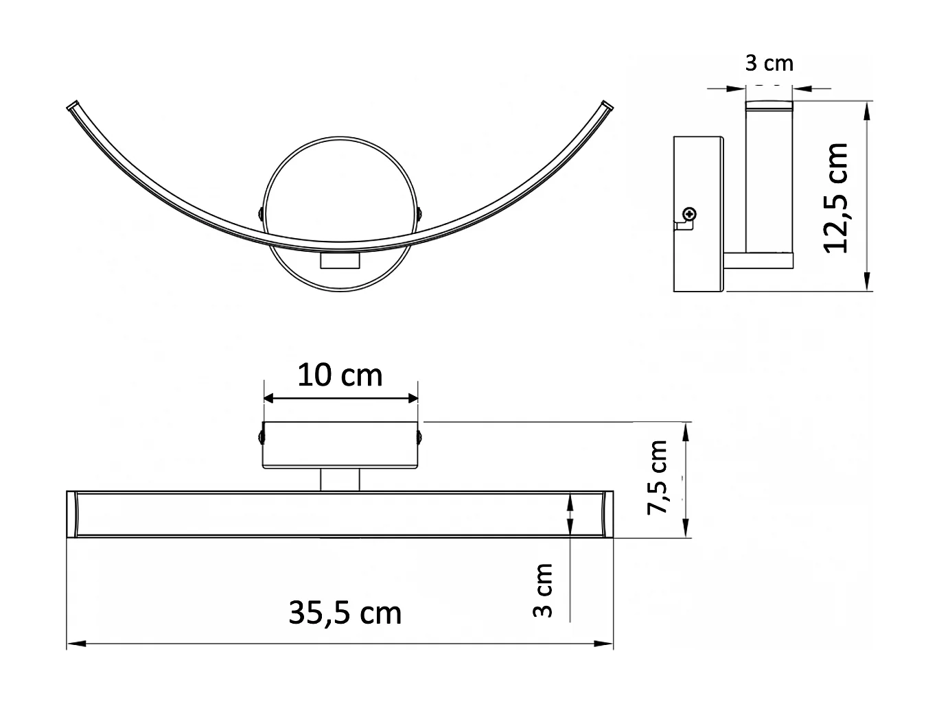 Applique murale LED demi-cercle - Film