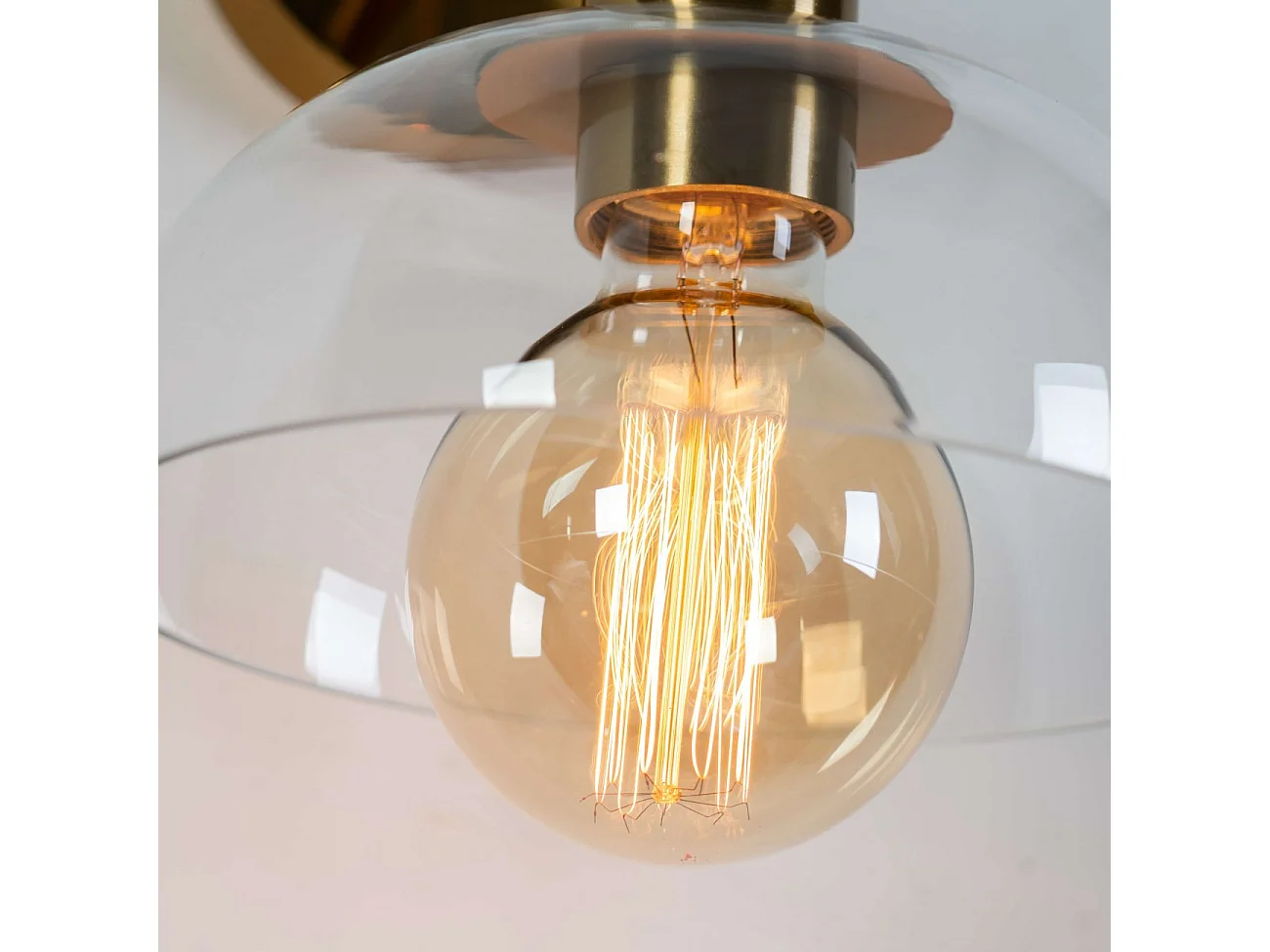 Applique dorée et abat-jour verre - Eloise