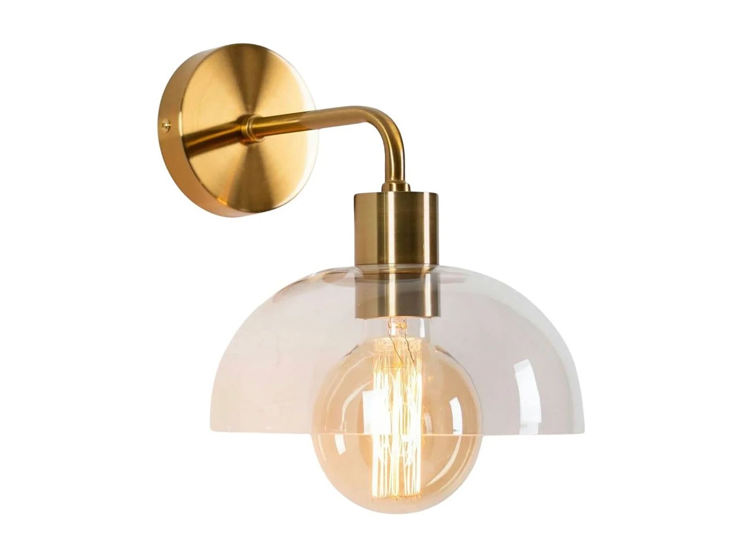 Applique dorée et abat-jour verre - Eloise